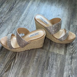 Steve Madden rhinestone platform, wedge